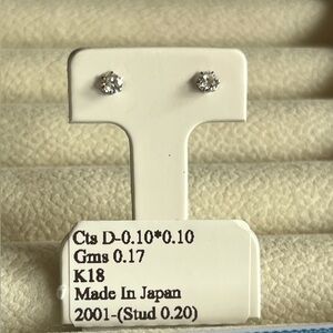 18K wg  Lab Grown Diamond studd Earrings